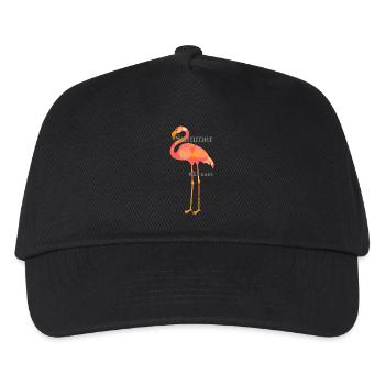 Flamingo Design mit Schrift - Kinder Basecap - Schwarz - Vorne