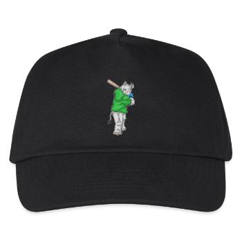 Nashorn Baseball Baseballschläger - Kinder Basecap - Schwarz - Vorne
