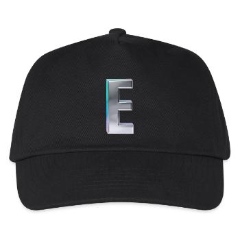 Chrome ,, E " Métallisé - Casquette de baseball Enfant - noir - Devant