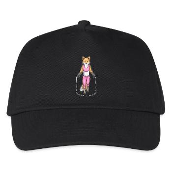 Fuchs Seilspringen Springseil Fitness - Kinder Basecap - Schwarz - Vorne