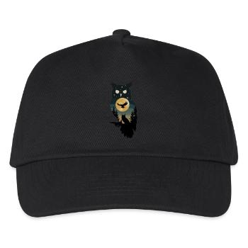 Niedliche Eule als Zauberer für einen Eulen Fans - Kinder Basecap - Schwarz - Vorne
