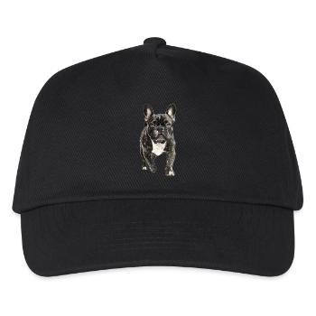 Französische Bulldogge - Kinder Basecap - Schwarz - Vorne