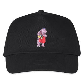 Hippopotamus Painter Brush Painting - Kids’ Baseball Cap - black - Front