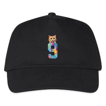 9 YEARS OLD CAT 9TH BIRTHDAY - Kids’ Baseball Cap - black - Front