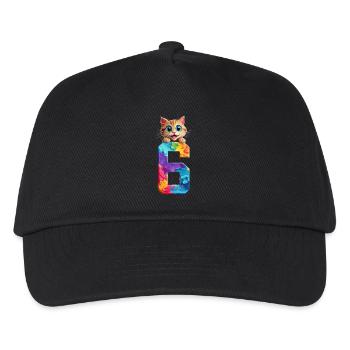 6 YEARS OLD CAT 6TH BIRTHDAY - Kids’ Baseball Cap - black - Front