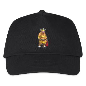 Stier Feuerwehrmann Feuerlöscher Feuerwehr - Kinder Basecap - Schwarz - Vorne