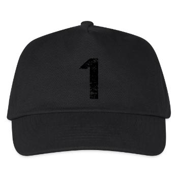 1 Number Jersey - Kids’ Baseball Cap - black - Front