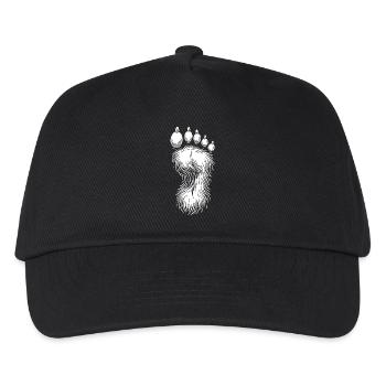 Cooles Bigfoot Fußabdruck Design - Kinder Basecap - Schwarz - Vorne