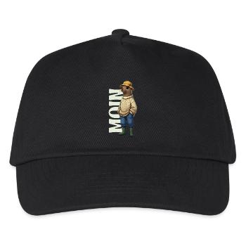 Moin Seehund - Nordsee Fischer Design - Kinder Basecap - Schwarz - Vorne