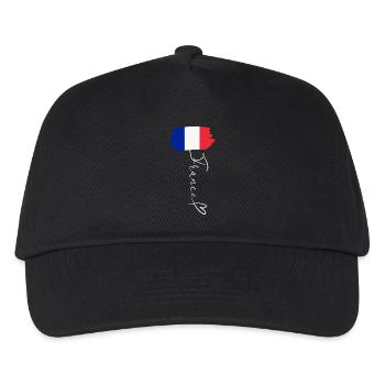Drapeau France Tricolore Fierté Nationale Patriote - Casquette de baseball Enfant - noir - Devant