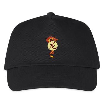 Vintage-chinesischer Drache - Kinder Basecap - Schwarz - Vorne