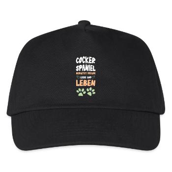 Cocker Spaniel Lebensfreude - Kinder Basecap - Schwarz - Vorne