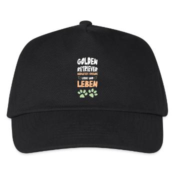 Golden Retriever Lebensfreude - Kinder Basecap - Schwarz - Vorne