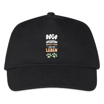 Dogo Argentino Lebensfreude - Kinder Basecap - Schwarz - Vorne