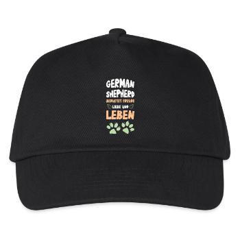 German Shepherd Lebensfreude - Kinder Basecap - Schwarz - Vorne