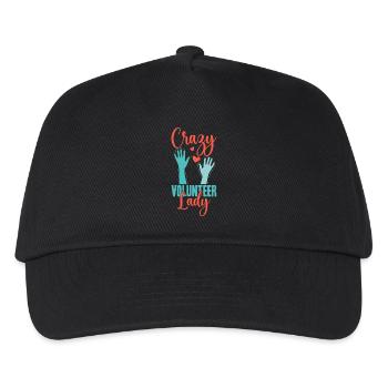 Volunteer Appreciation Crazy Lady Volunteer - Kids’ Baseball Cap - black - Front