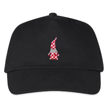 Wichtel Weihnachten kariert Karo Muster Xmas Deko - Kinder Basecap - Schwarz - Vorne