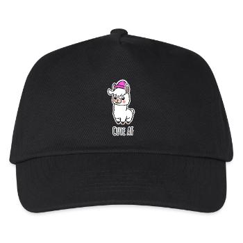 Cute AF Lama Baby oder Alpaka - Kinder Basecap - Schwarz - Vorne