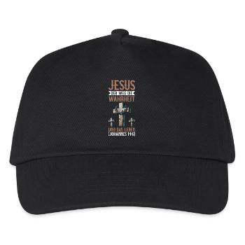 Jesus Der Weg DIe Wahrheit Und Das Leben - Kinder Basecap - Schwarz - Vorne