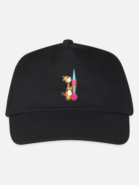 Giraffe Dart Dartpfeil Sport - Kinder Basecap - Schwarz
