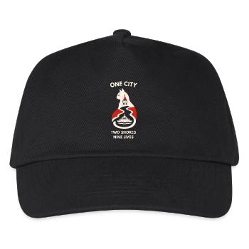 Cat Lighthouse Coastal Trip - Kids’ Baseball Cap - black - Front