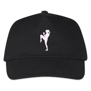 Frau Kampfsport Dynamischer Kick - Kinder Basecap - Schwarz - Vorne