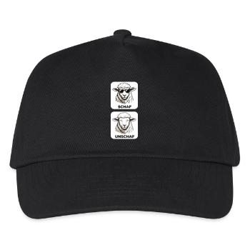 Schaf Unschaf - Wortspiel mit unscharf und Schaf - Kinder Basecap - Schwarz - Vorne