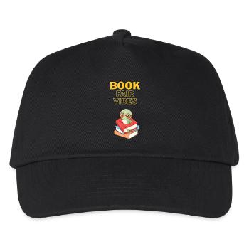 Buchmesse-Vibes Bücherwurm - Kinder Basecap - Schwarz - Vorne
