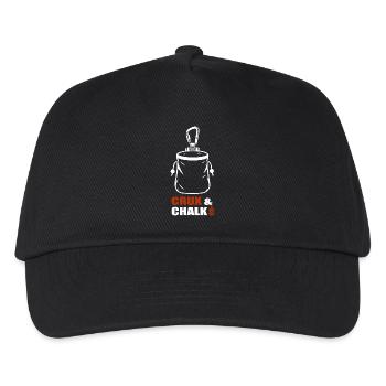 Crux & Chalk – Klettern - Kinder Basecap - Schwarz - Vorne