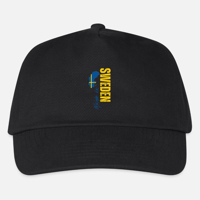 Made in Sweden, schwedischer Stolz - Kinder Basecap - Schwarz