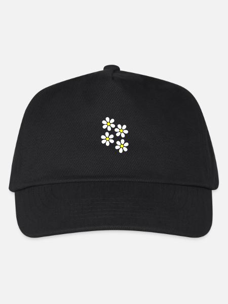 Blume weiß weiße Blume Blumen Geschenk Weihnachten - Kinder Basecap - Schwarz