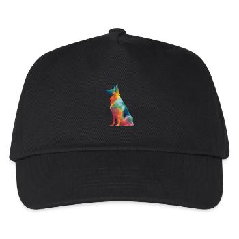 German Shepherd Low Poly Art Desing Colorful - Kids’ Baseball Cap - black - Front