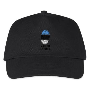 Made in Estonia / Gemacht in Estland / Eesti - Kinder Basecap - Schwarz - Vorne