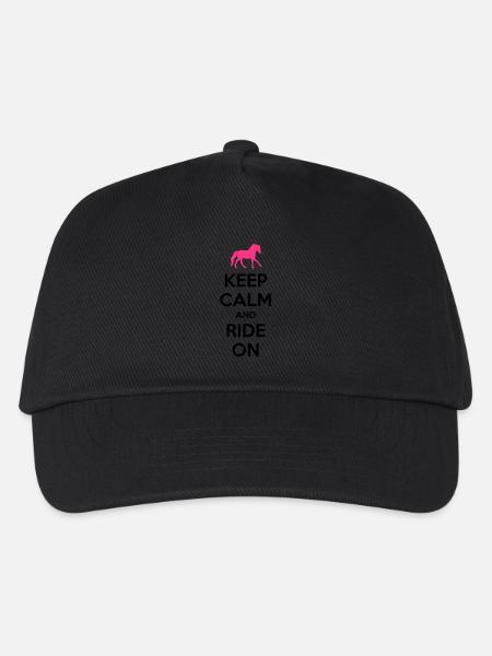 Keep Calm and Ride On Horse Design - Kinder Basecap - Schwarz