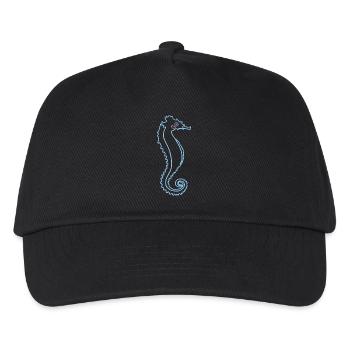 Seepferd Meerestier Tier - Kinder Basecap - Schwarz - Vorne