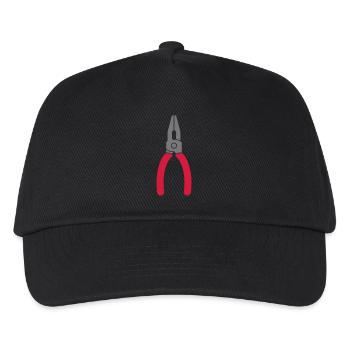Zange Werkzeug Logo - Kinder Basecap - Schwarz - Vorne