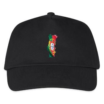 Portugal flag on the Portugal map - Kids’ Baseball Cap - black - Front