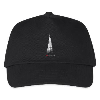 Dubai Burj Khalifa Vintage Heart I Love Emirate UAE - Kids’ Baseball Cap - black - Front