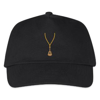 Gold Halskette Gitarrist Gitarre - Kinder Basecap - Schwarz - Vorne