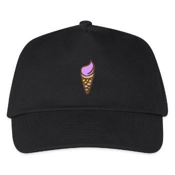 Eis - Softeis - Kinder Basecap - Schwarz - Vorne