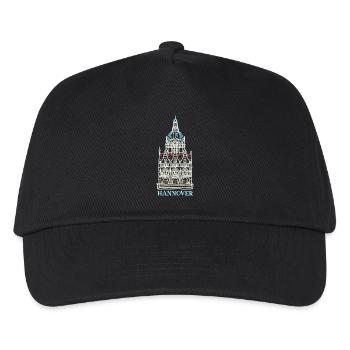 Hannover, Südseite Neues Rathaus, Wahrzeichen - Kinder Basecap - Schwarz - Vorne