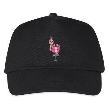 Flamingo Geburtstag Paket - Kinder Basecap - Schwarz - Vorne