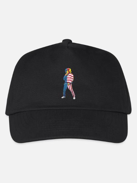 Rapper USA Amerika Pop Up Flagge US Hip Hop - Kinder Basecap - Schwarz