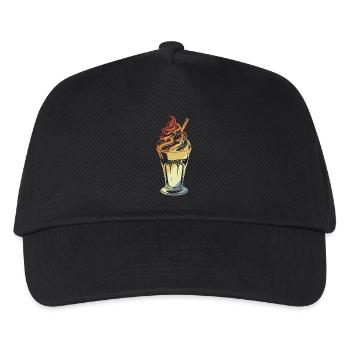 cream sundae retro style - Kids’ Baseball Cap - black - Front