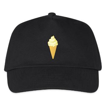 Vanille Eis Kostüme Eiscreme Eistüte Vanilleeis - Kinder Basecap - Schwarz - Vorne