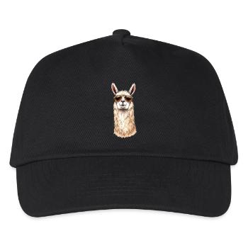 Cooles Alpaka - Kinder Basecap - Schwarz - Vorne