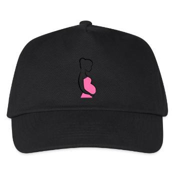 Schwangere Silhouette - Kinder Basecap - Schwarz - Vorne