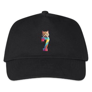 7 YEARS OLD CAT 7TH BIRTHDAY - Kids’ Baseball Cap - black - Front