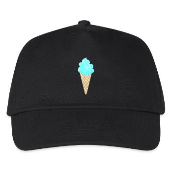 Crème glacée Crème glacée Gaufre Bleu Cool Ventilateur de glacier d’été - Casquette de baseball Enfant - noir - Devant