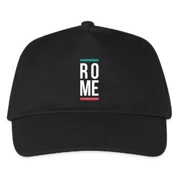 Rome City Bold Typography-Design - Kinder Basecap - Schwarz - Vorne